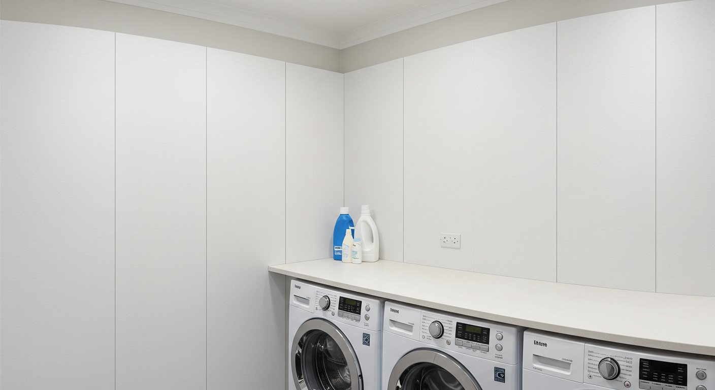 Moisture resistance PVC wall panels for laundry rooms