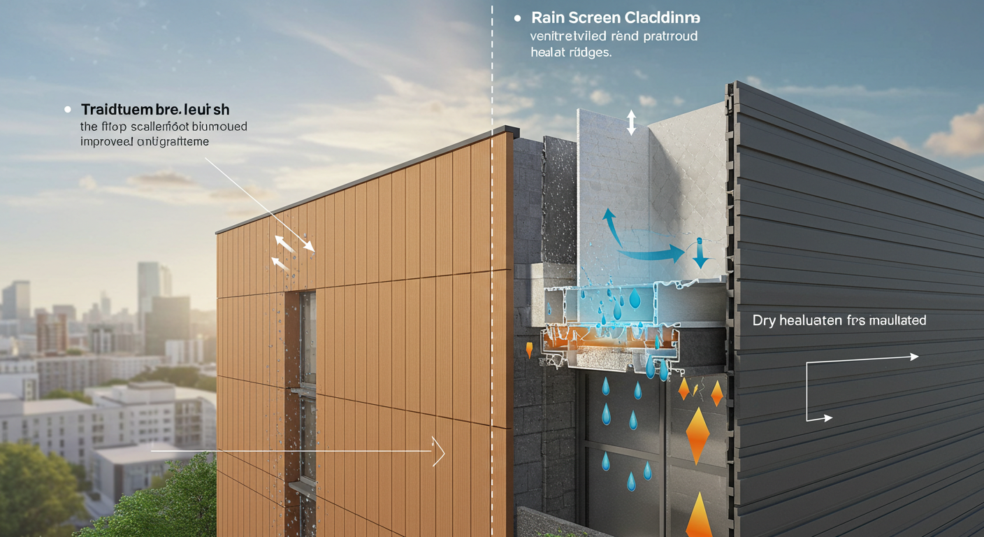 Screen Vs Cladding Advantages of Rain Screen Cladding Over Traditional Cladding - HSCS