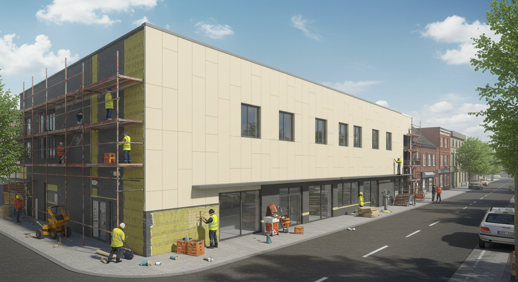 retrofitting existing buildings with new wall cladding panels