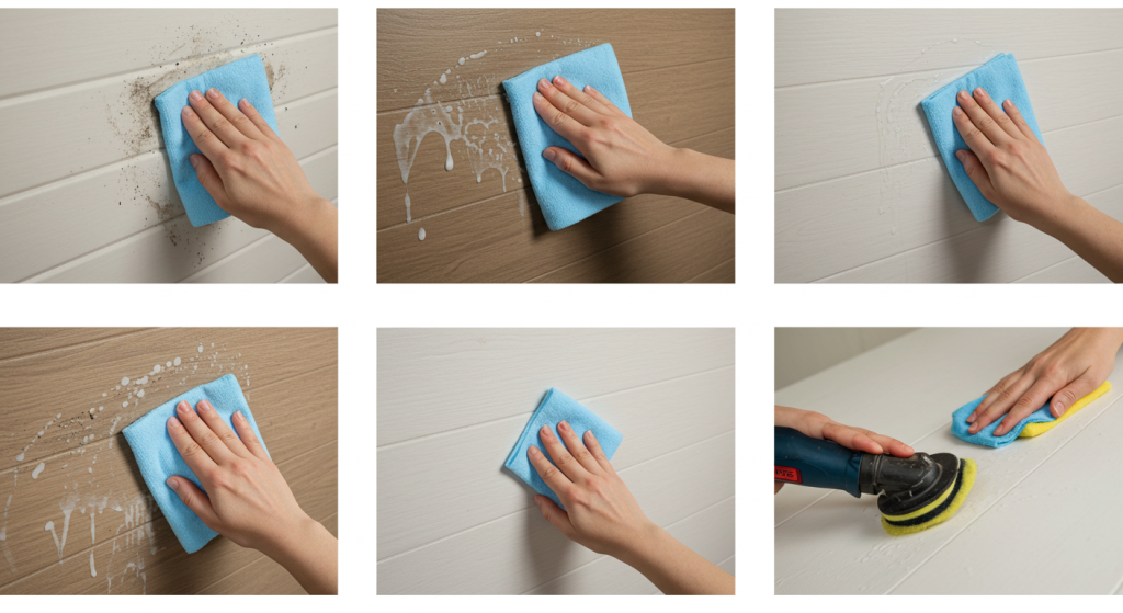 Cleaning and maintenance of PVC wall panels
