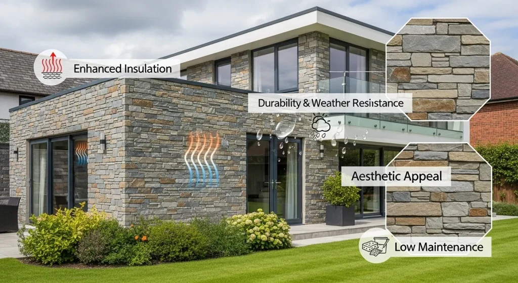Benefits of Using Stone Effect Wall Cladding for Exterior Walls